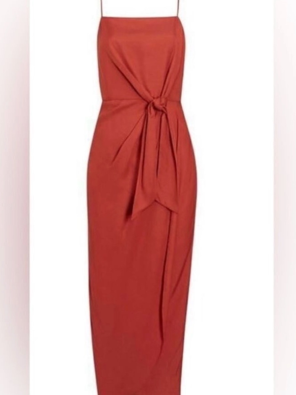 Ted Baker London Rust Red Tie-Front Midi Dress - Picture 4 of 10
